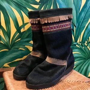 Vintage made in Italy calf hair boots!!!